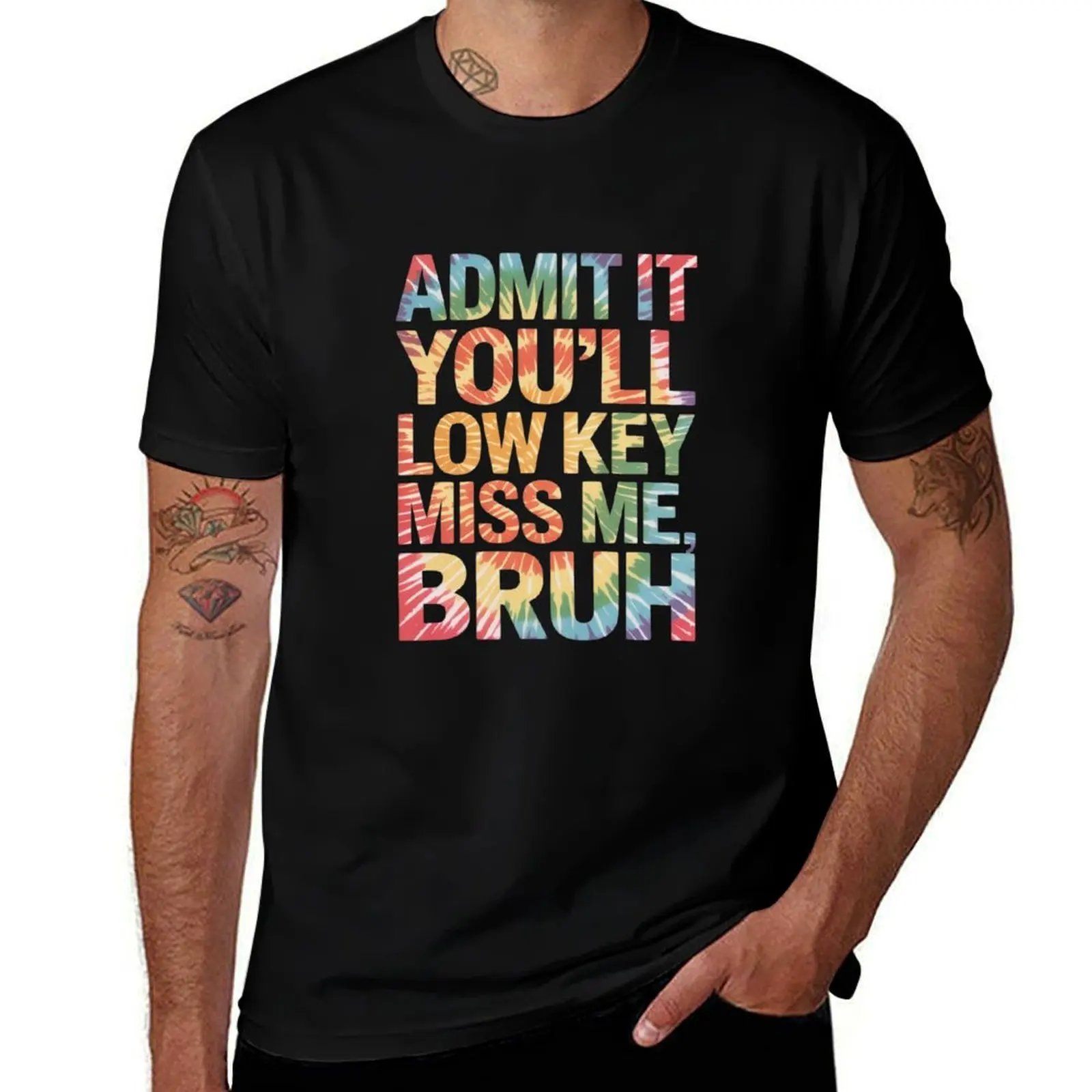 

Admit It You'll Low Key Miss Me Bruh Funny Bruh Teacher T-Shirt plain vintage designer shirts anime stuff sweat shirts, men