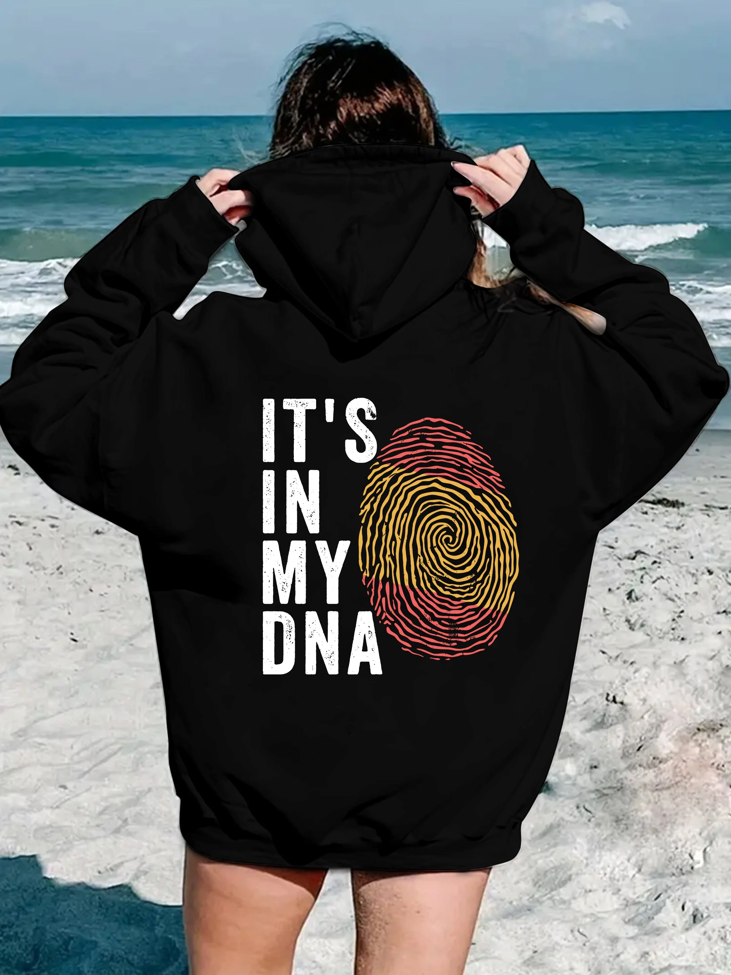 

Fingerprint Graphic Printing Autumn and Winter Pure Cotton Men's and Women's Hoodies Casual Outdoor Street Sports Training Brand