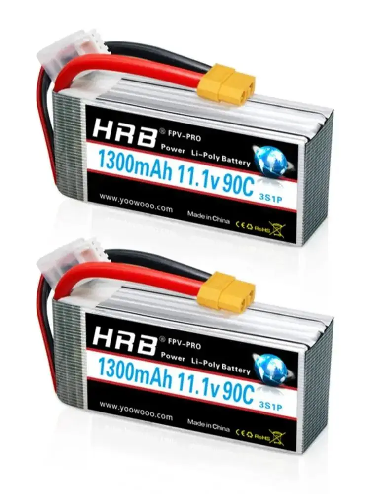 HRB 3S Lipo Batterij 11.1v 1300mah RC Batterij met XT60 Connector 90C Voor rc truck Auto fpv drones UAU Vliegtuig DIY racen - afbeelding 2