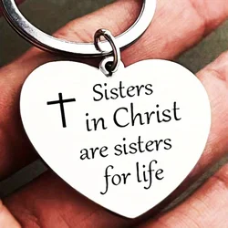 1PC Christian Gift Keychain Sister Key Ring Birthday Gift For Adult