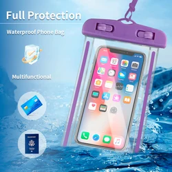 IPX8 Waterproof Phone Bag, Waterproof Phone Pouch for iphone HUAWEI XIAOMI, Underwater Swimming Diving Phones Case