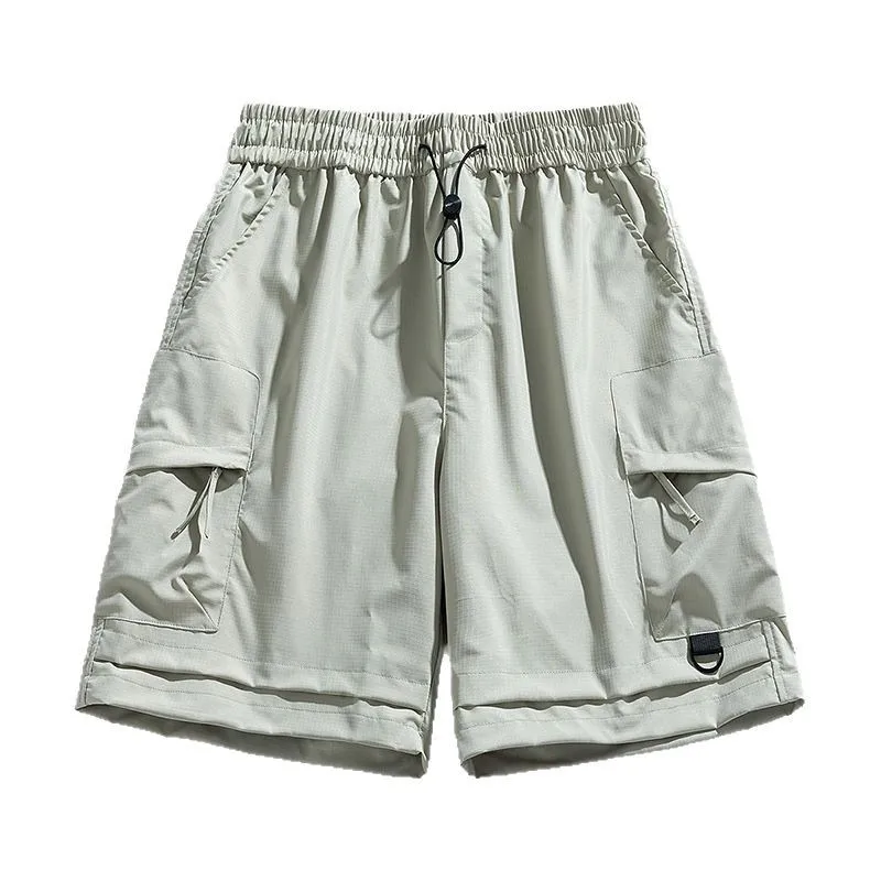 

Men's Cargo Shorts Multi Pocket Ultra-thin Casual Straight Knee-length Shorts Ice Silk Sports Quick-drying 5 Points Pants