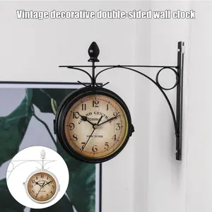 Double -sided wall clock to enjoy, European retro style, creative household clock 10 Main Sales Wall Wall Wall - №2