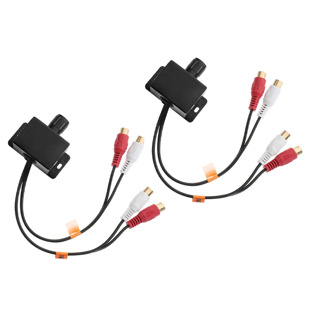 

2pcs RCA Audio Adjuster Volume Control Bass Knob for Car Amplifier Universal Level Controller Speaker Adapter High Fidelity