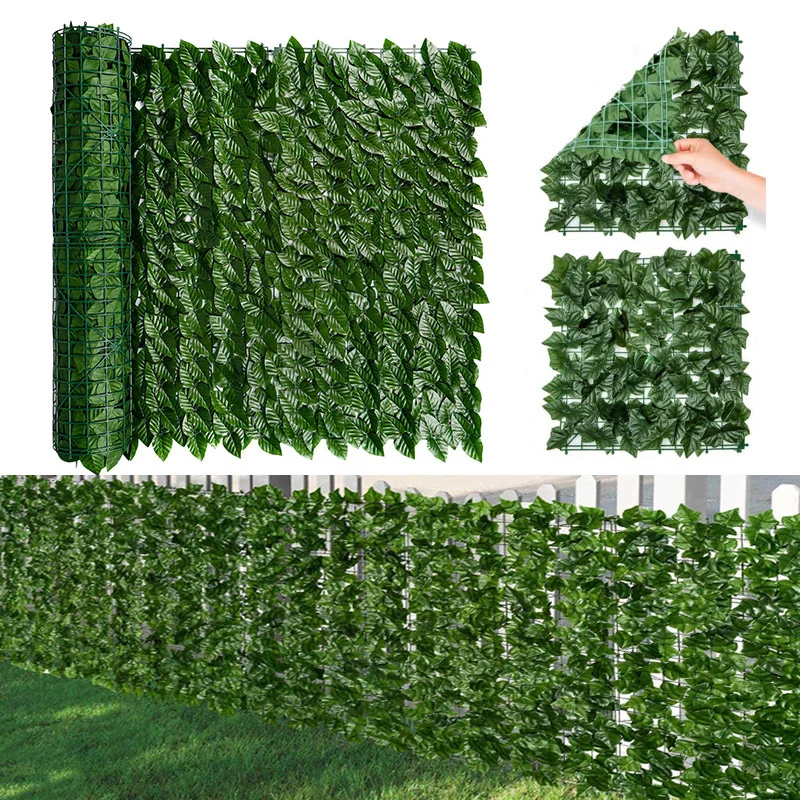 50x50 Artificial Ivy Privacy Fence Wall Screen Green Faux Ivy Leaf Plant Fence Decoration for Home Garden Decor Outdoor