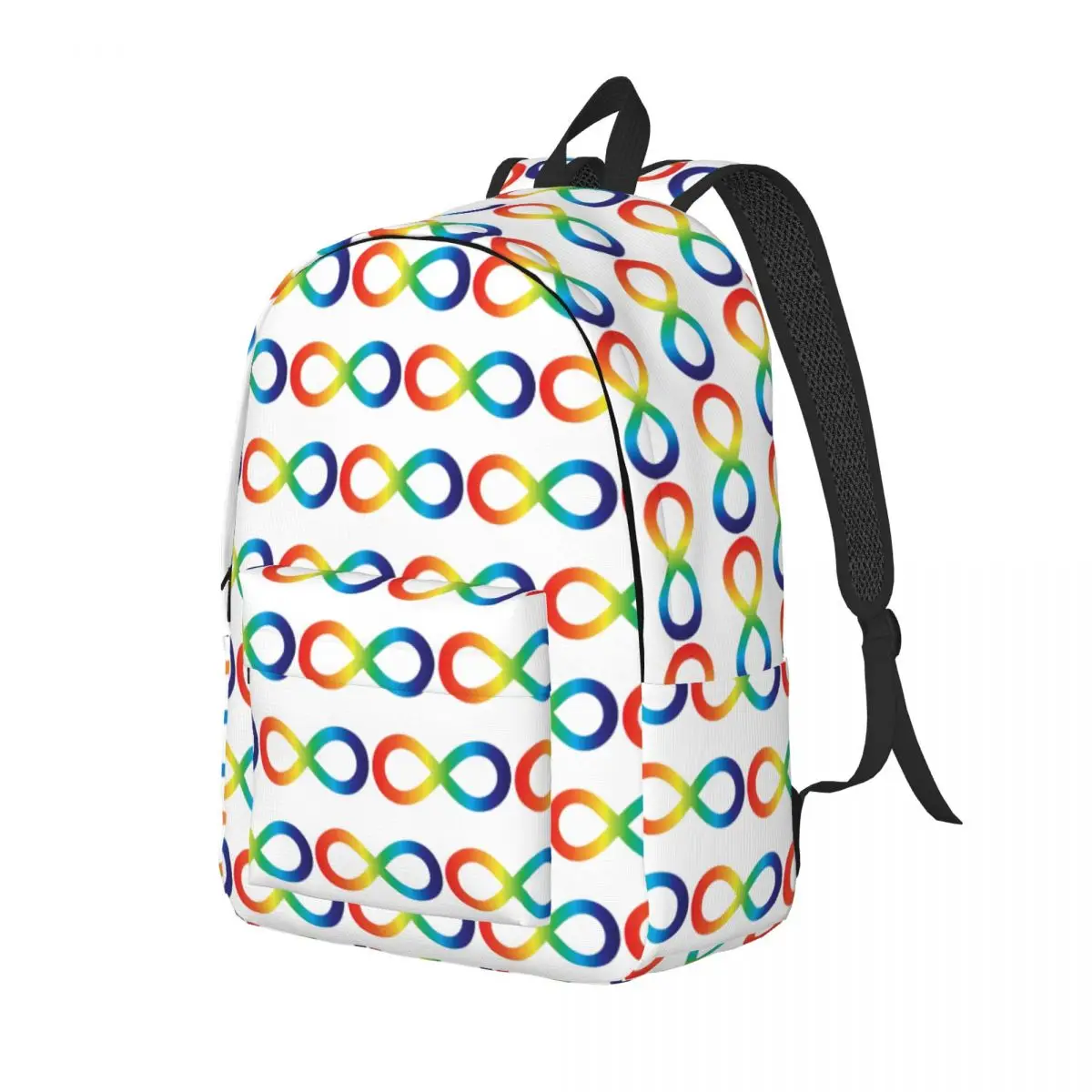 Rainbow Symbol Autism Acceptance Embrace Neurodiversity Awareness Student Backpack School Bag Daypack Bookbag Shoulder Bags