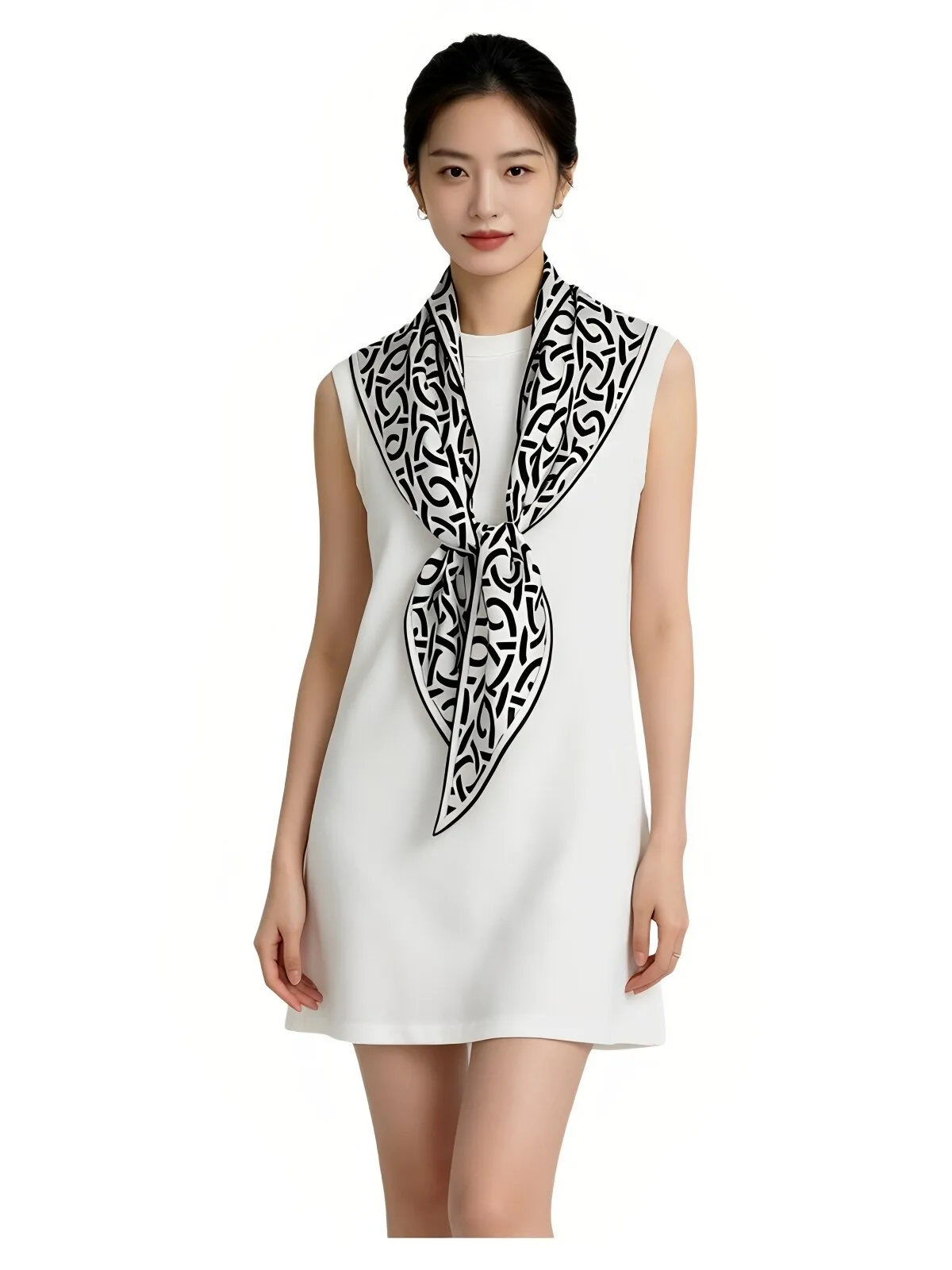 シルクタッサーシルクスカーフ-ダイヤモンドパターン-キャリッジシルエット-幾何学模様-多機能シルクスカーフ-女性用-オールシーズン対応