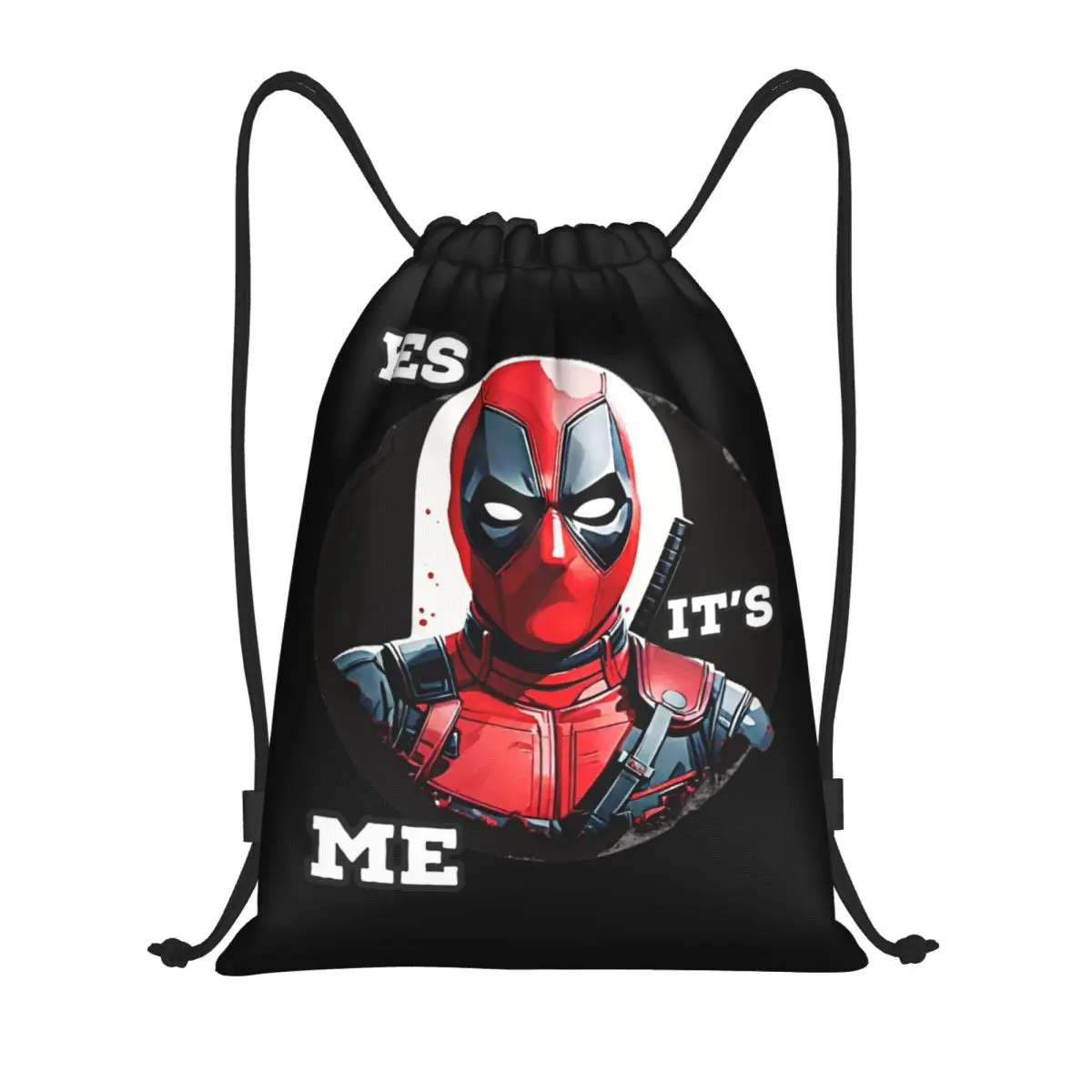 Yes It's Me Deadpool Superhero Drawstring Backpack Sports Gym Sackpack String Bag for Exercise