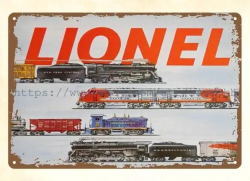 1953 Lionel Trains Railroad Childhood Toy metal tin sign outdoor wall plaques