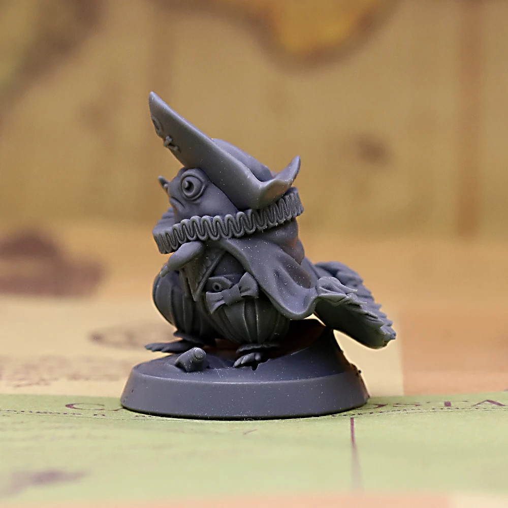 Frog Pirate Fantasy Creature Miniature, Unpainted Tabletop RPG Wargaming Figure