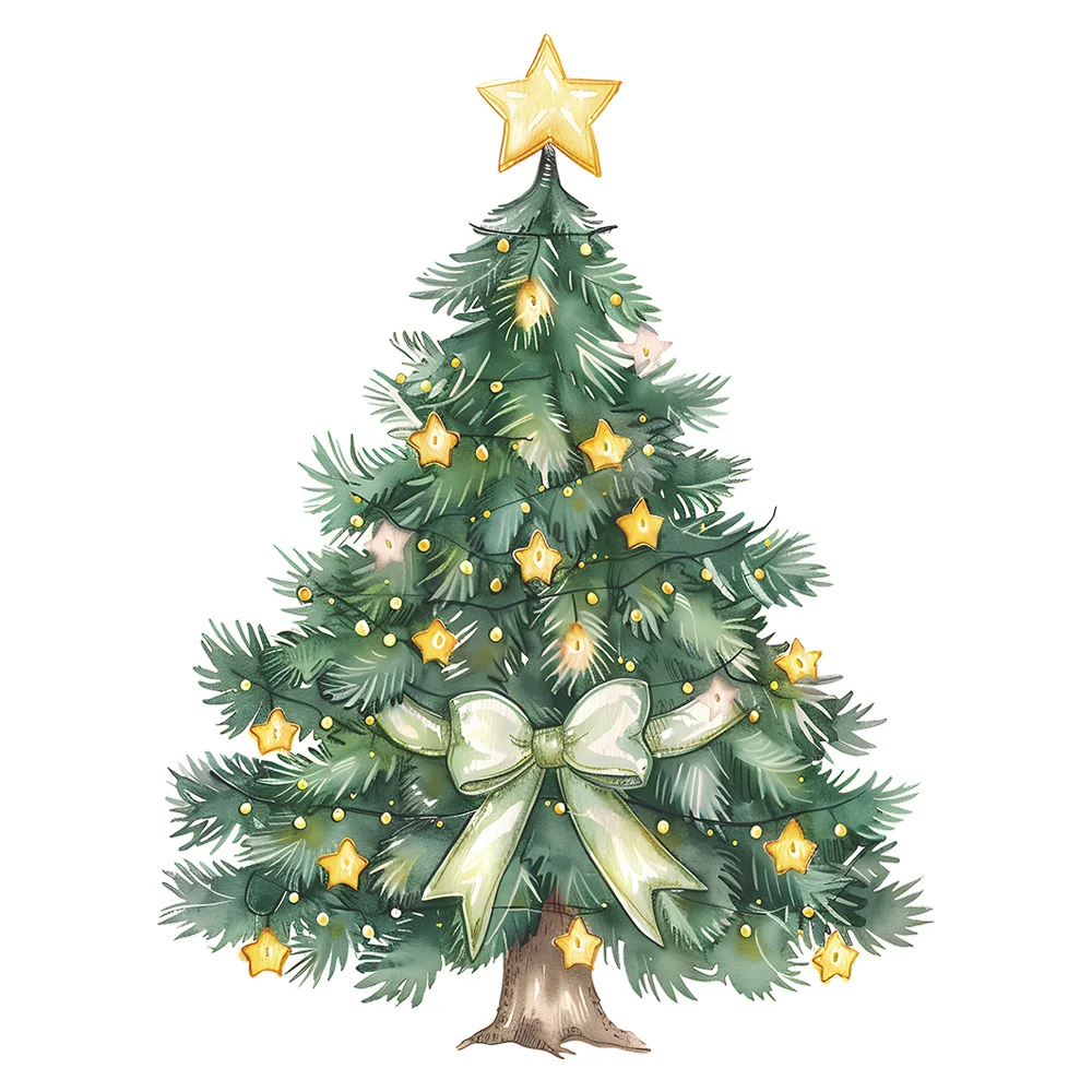 Christmas Tree Decorative Vinyl Wall Sticker For Christmas Decor Wall Decor Adhesive Wallpaper Living Room Decoration Home Decal