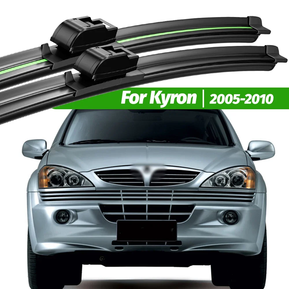 For Ssangyong Kyron 2005-2010 2pcs Front Windshield Wiper Blades 2006 2007 2008 2009 Windscreen Window Accessories