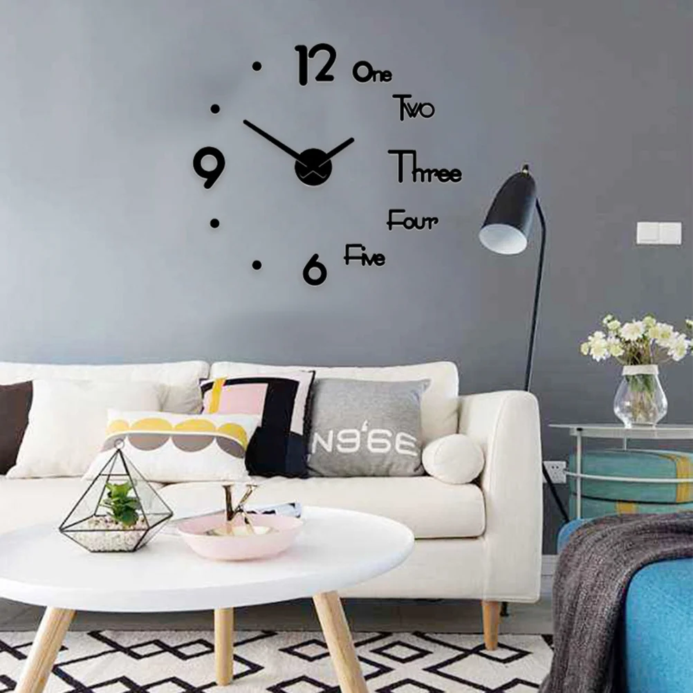 

1Pcs Nordic Style DIY Wall Clock Quartz Silent Hanging Clock Sticker Creative Fashion Decoration for Home Living Room 27 Inch
