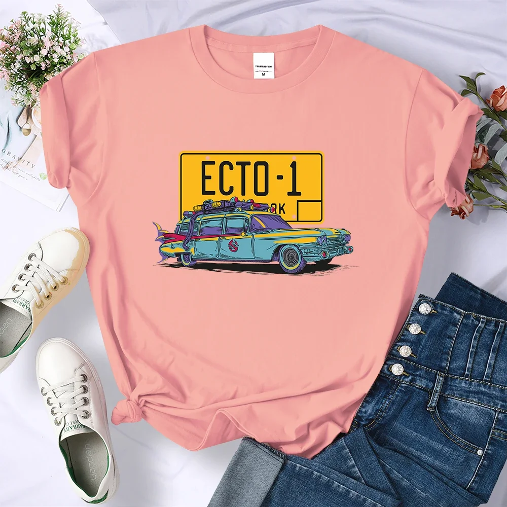 Print Women T Shirt Ghostbusters Ecto 1 Harajuku Summer Breathable Tops Clothes  Fashion Clothes Shirtcomfortable Street Tee