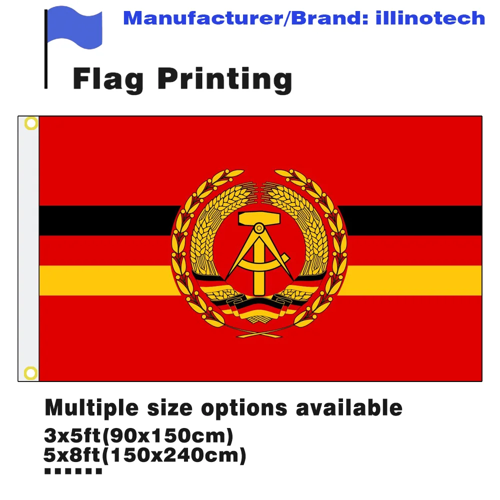 

East Germany Flag DDR GDR Communist German Democratic Republic Stasi 3x5f't