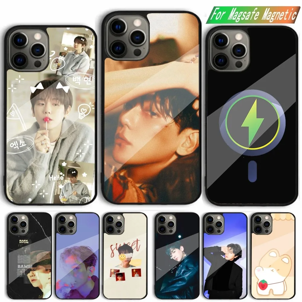 Singer B-BaekHyun Phone Case For iPhone 16,15,14,13,12,11,Plus,Pro,Max,Mini Magsafe Magnetic Wireless Charging