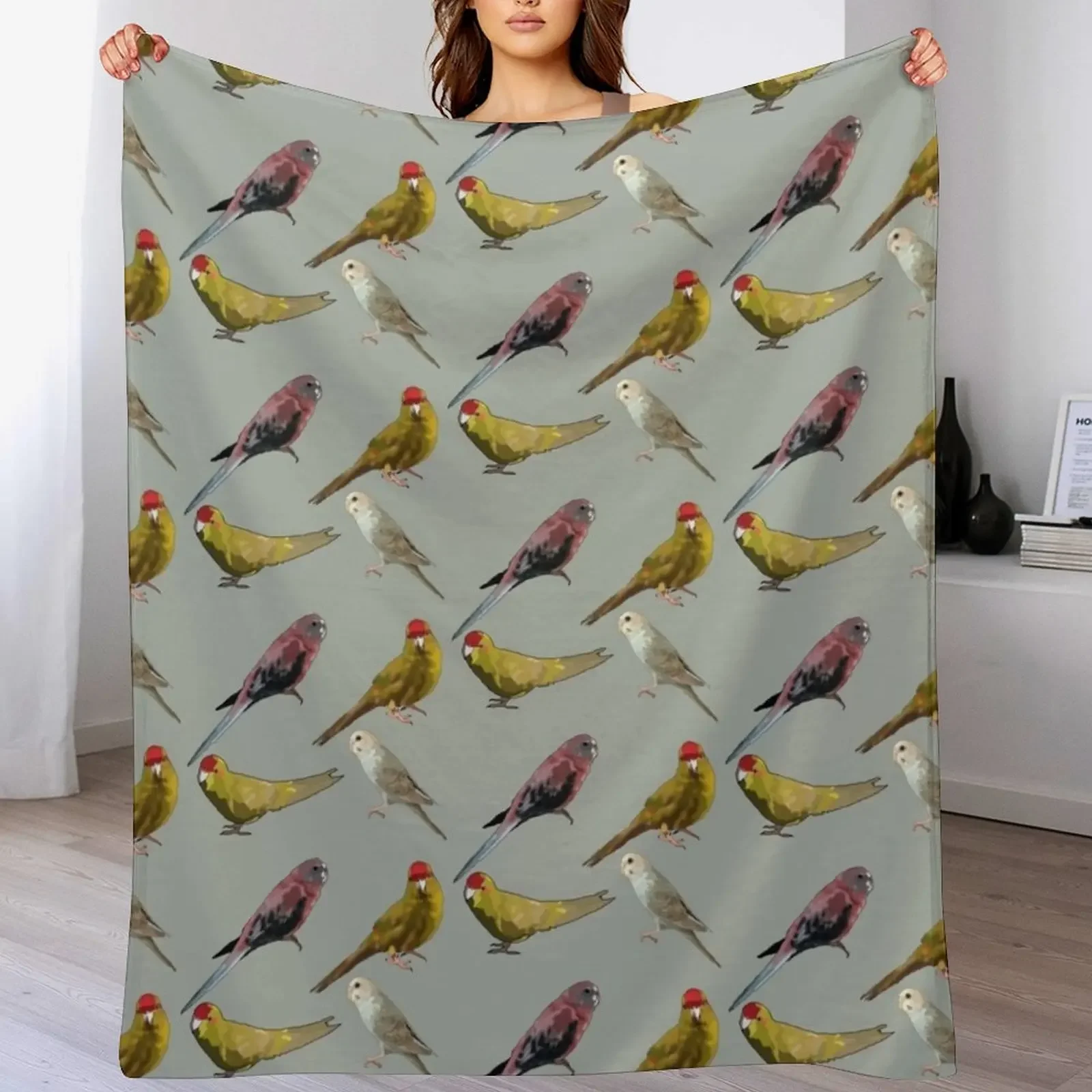 

Bird Collection Throw Blanket Flannels Decoratives Loose Bed Blankets