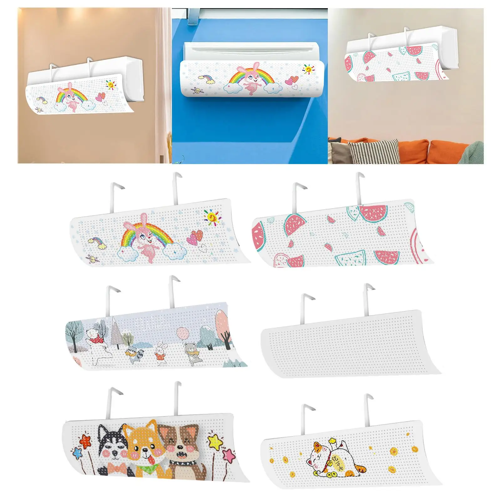 Air Conditioner Deflector Universal Angle Adjustable Easy Installation for Wall Mounted Air Conditioner Air Deflector Office