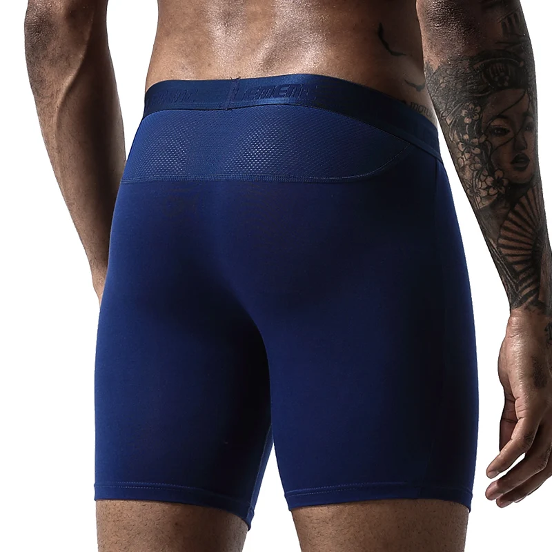 3-Pack of Ice Mesh Men's Underwear, Sports Running, Extended Wear-Resistant Leg Boxer Briefs, Long-Leg Five-Quarter Pants Underw