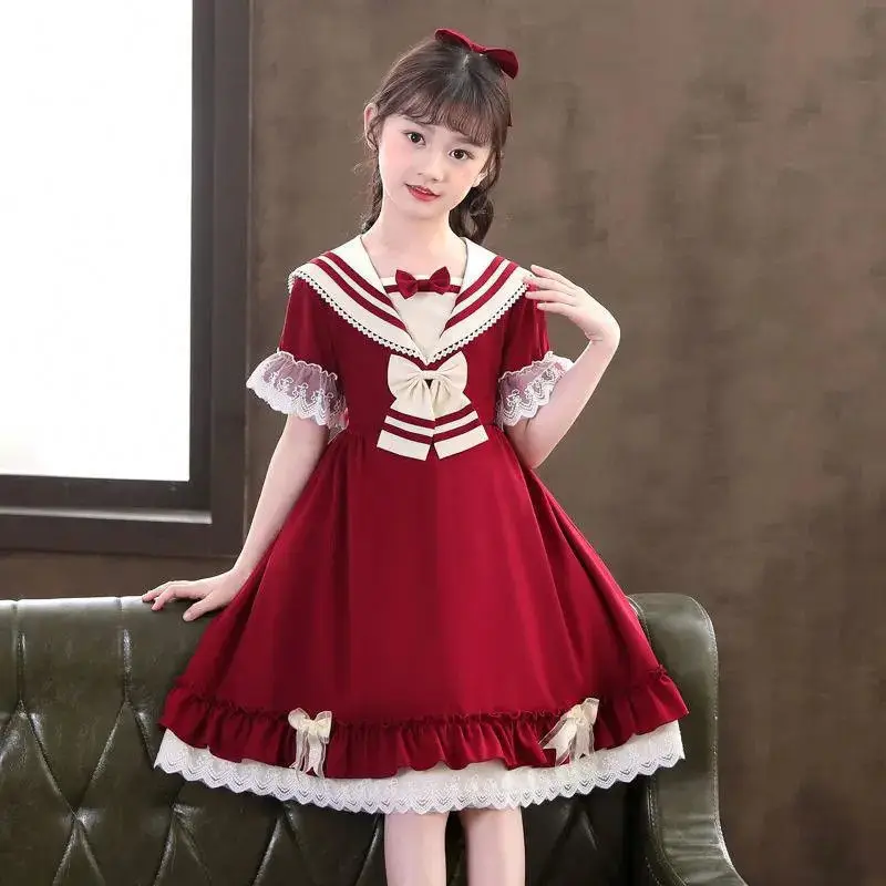 2024girls summer dress sweet little girl short sleeve Lolita skirt