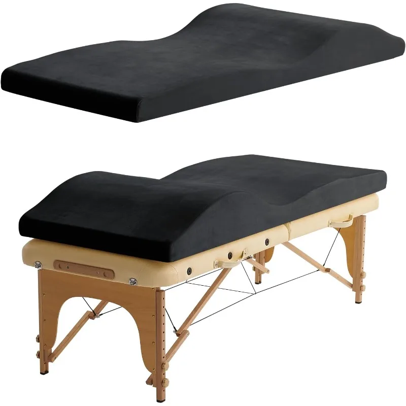 Curvy Massage Bed Topper - High Density Foam Lash Bed Topper with Soft Touch Short Plush and Ergonomic Design