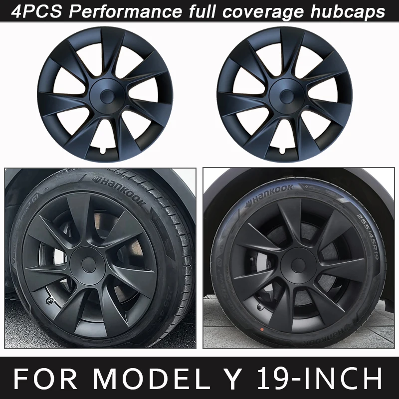 

4PCS Hub Cap Performance Replacement 19-Inch for Tesla Model Y Wheel Cap Automobile Hubcap Full Rim Cover Accessories 2018-2024