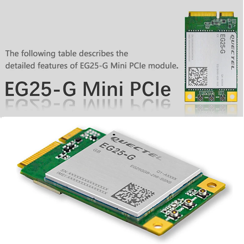 

EG25-G EG25 Mini Pcie with sim card slot 4G FDD-LTE/TDD-LTD CAT4 Module Global band for EG25 series 100% New&Original