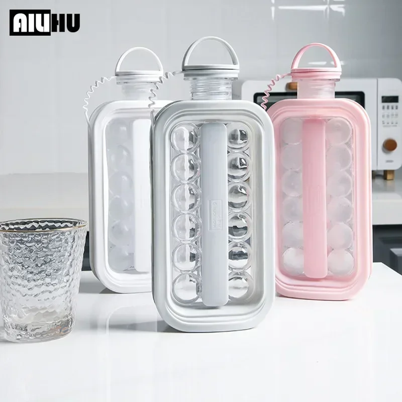 Home Ice Cube Mould Ice Ball Jug 2 in 1 Portable Water Bottle Silicone  Storage Box Creative Cube Mould Ice Maker