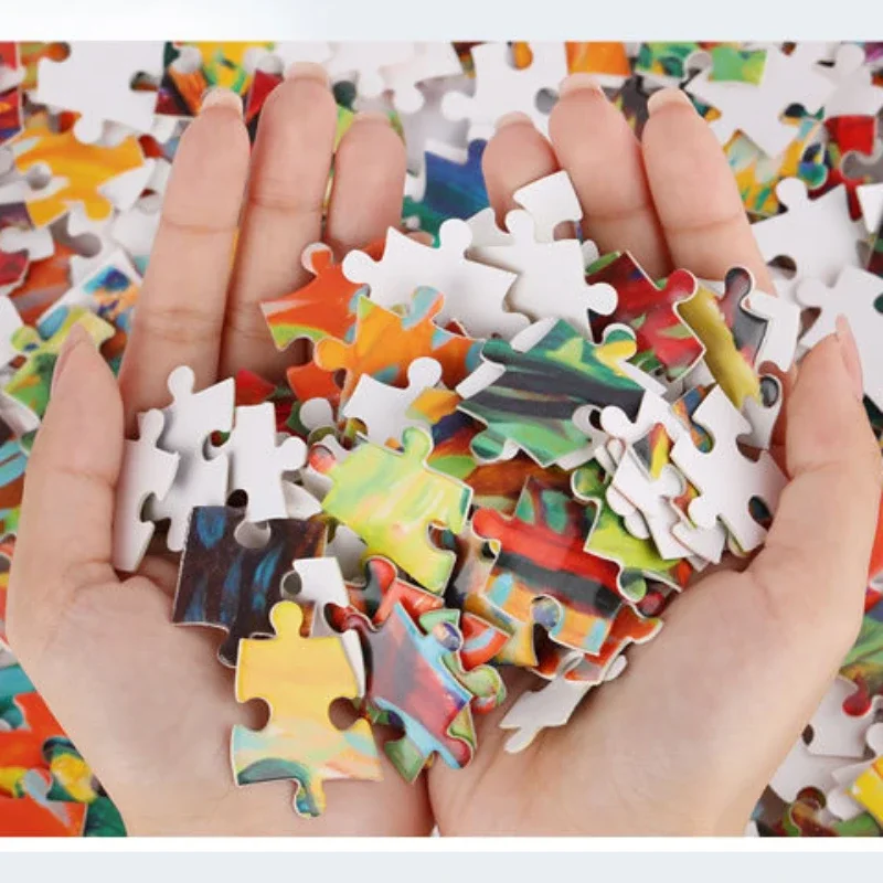 72*50cm Adult 1000 Pieces Jigsaw Puzzle Ice Challenge And Passion From Fire Beautiful Paintings Stress Reducing Toys