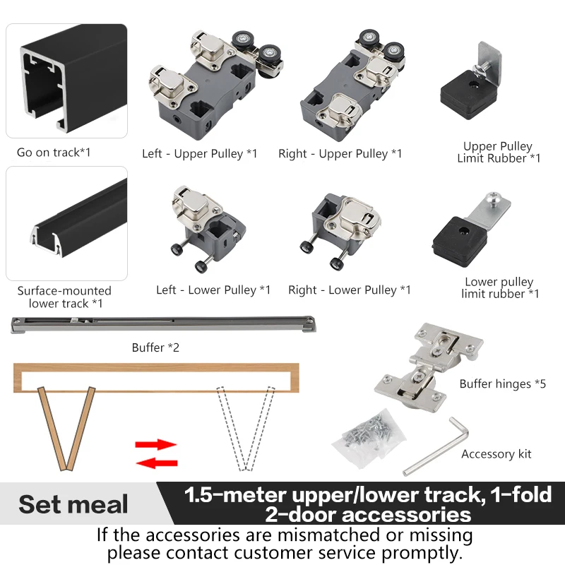 Полный комплект фурнитуры для складных раздвижных дверей в японском стиле с верхней направляющей и нижней направляющей для установки гардероба и шкафа