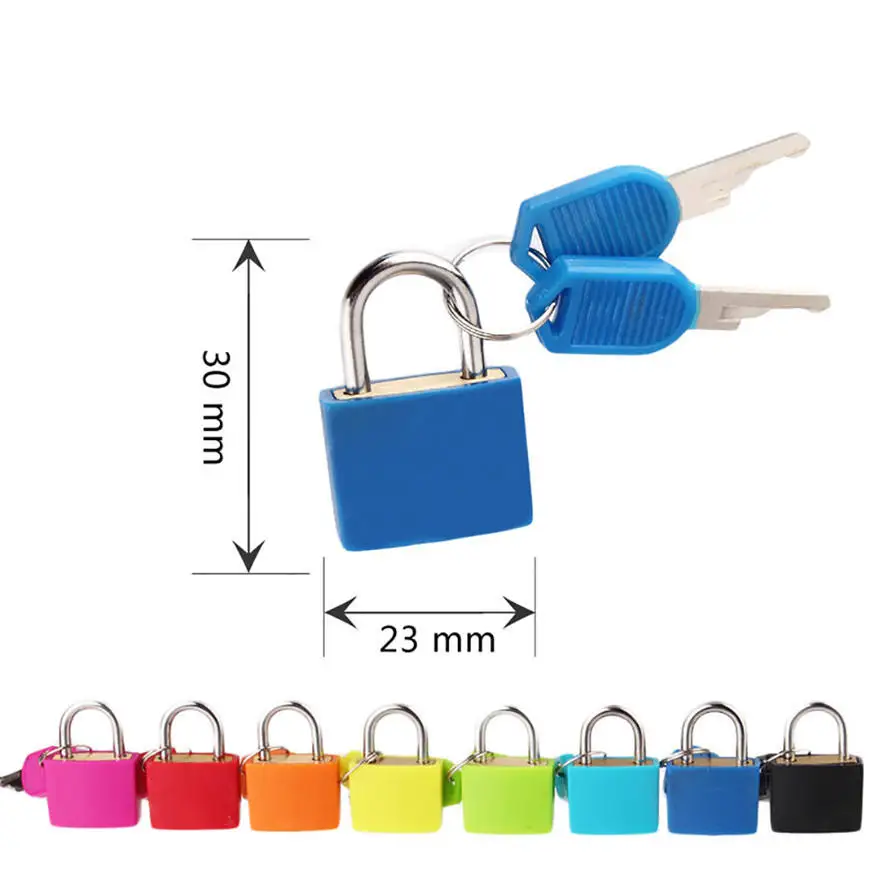 

Colorful 6PCS Small High Quality Strong Steel Anti-theft Security Padlock Travel Suitcase Diary Lock Luggage Schoolbag 2 Keys
