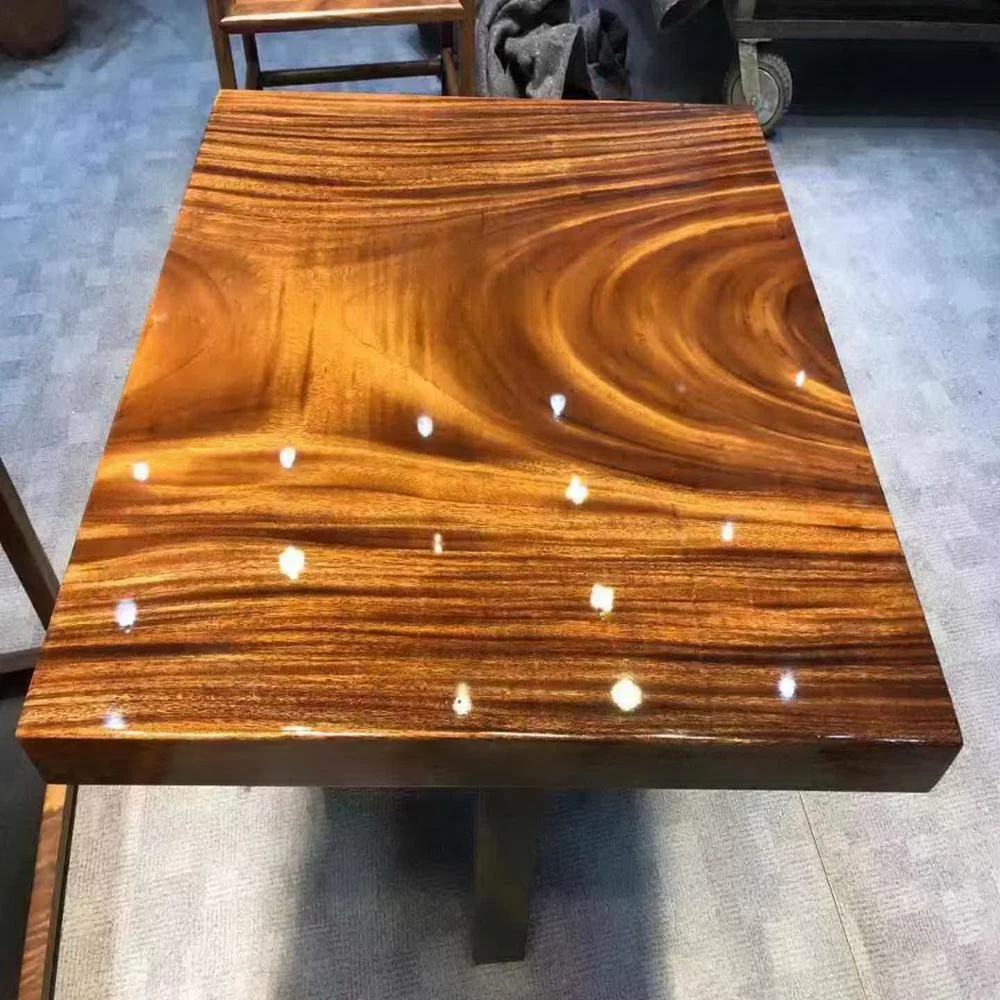 

Restaurant Tables Walnut Slab Dining Table Top Size =35inch*35inch Glossy Finish For Restaurant Use Square Shape Custom Order