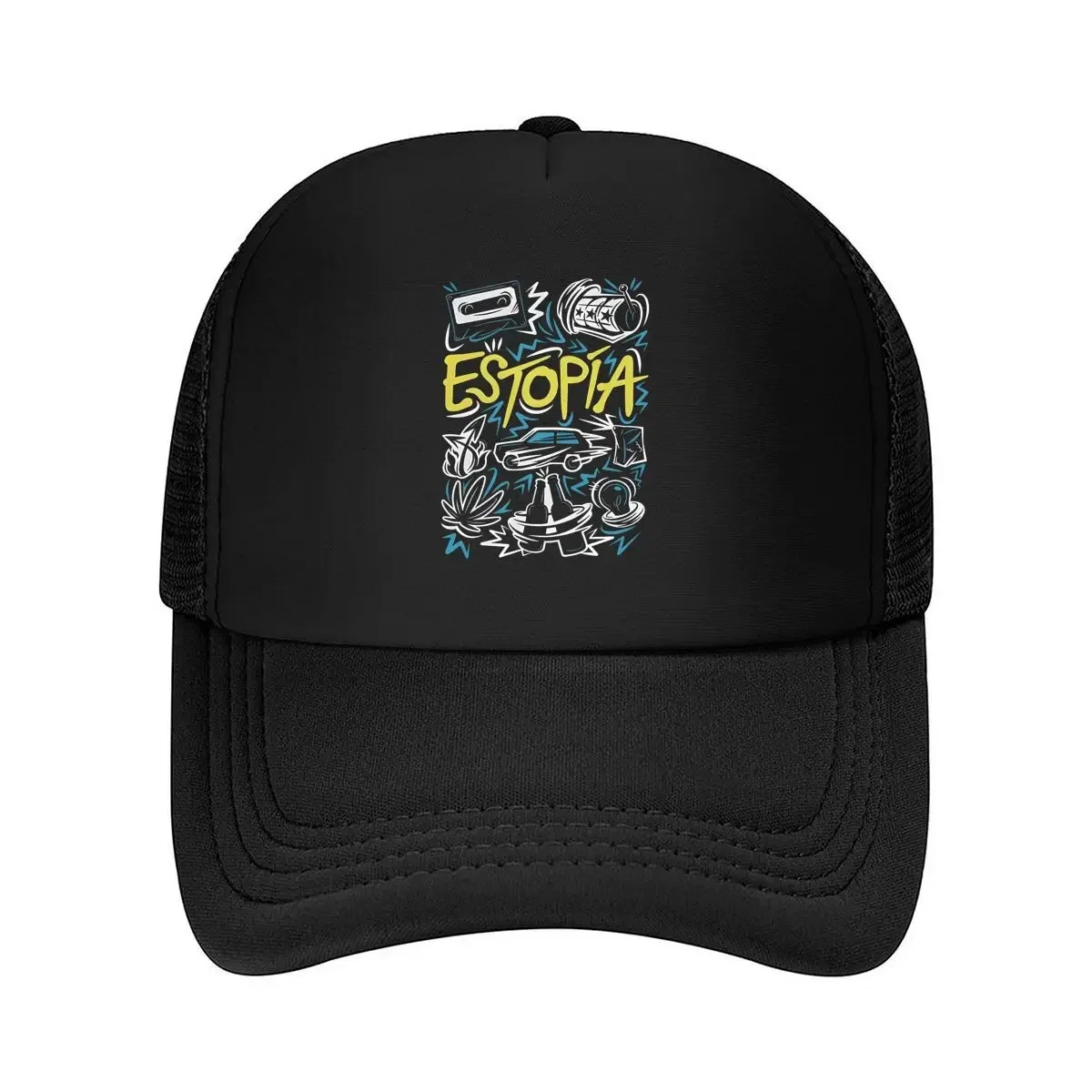 New Stylized Estopía with Retro - Inspired Elements Mesh Baseball Cap
