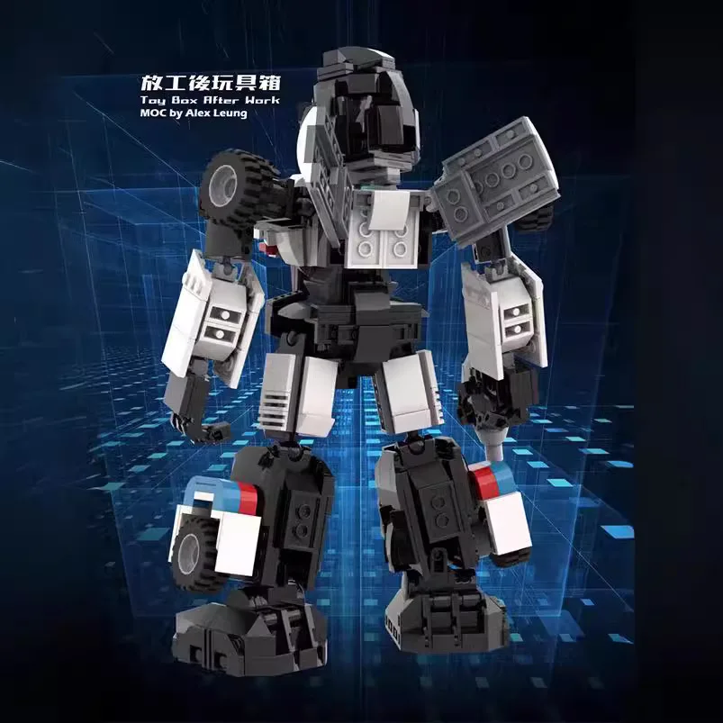 MOC Sci‑fi Mecha Robot Building Block Kit DIY Assembled Combat Machine Model Small Particle Bricks Toy Collectible Gift for Fans