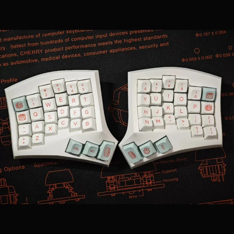 4x6 Cygnus Manuform Wired Split Keyboard Kit Custom PETG Hot-swapping Handmade Curved Split Ergonomic Single-mode Keyboard VIAL