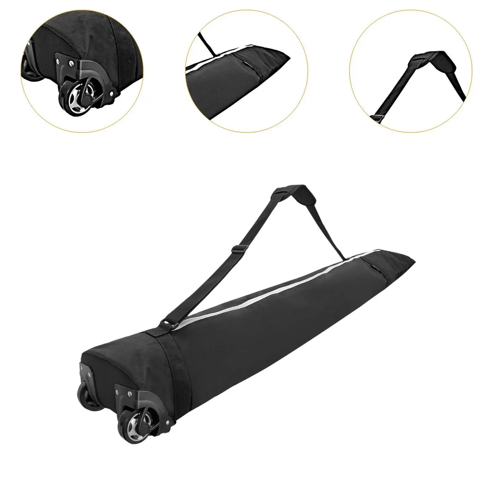 Ski Bag with Wheels with Zipper Protector Double Rollers Snowboard Bag