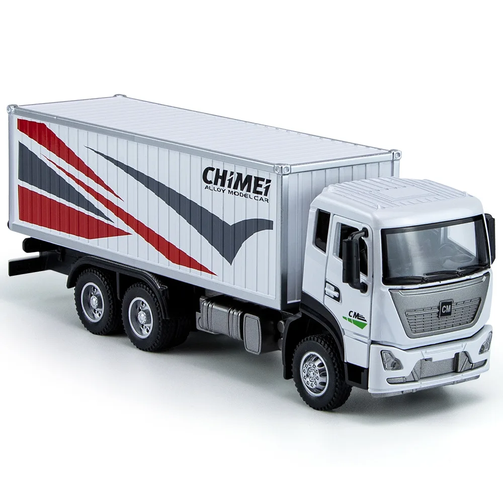 1:32 Alloy Truck Car Model Container Truck Container Engineering Transport Vehicle Children\'s Sound and Light Toy Car Gift