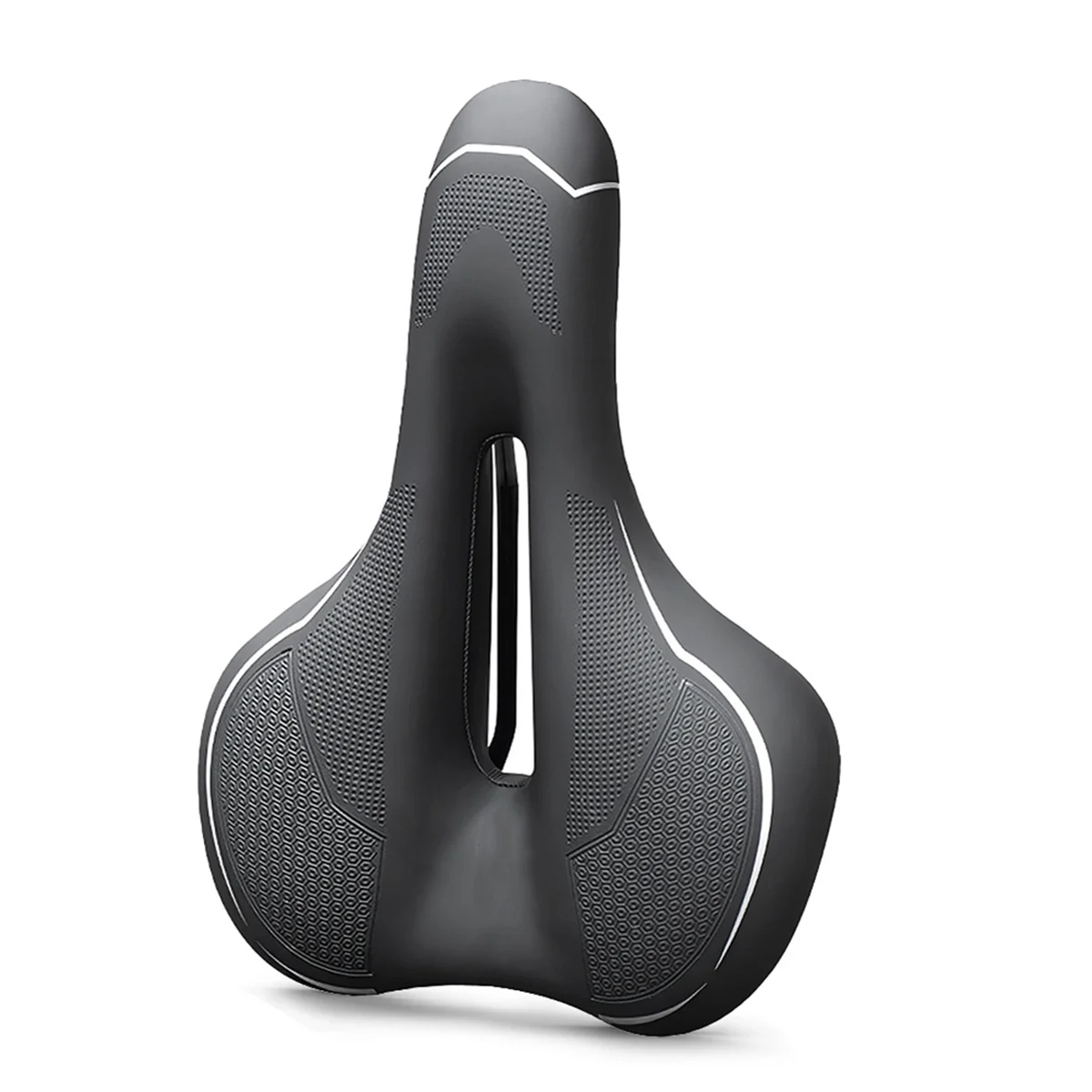 وسادة مقعد مجوفة للدراجة AA74 ناعمة ومرونة عالية قابلة للتنفس ومضادة للانزلاق ملحقات ركوب الدراجات خط أبيض #4