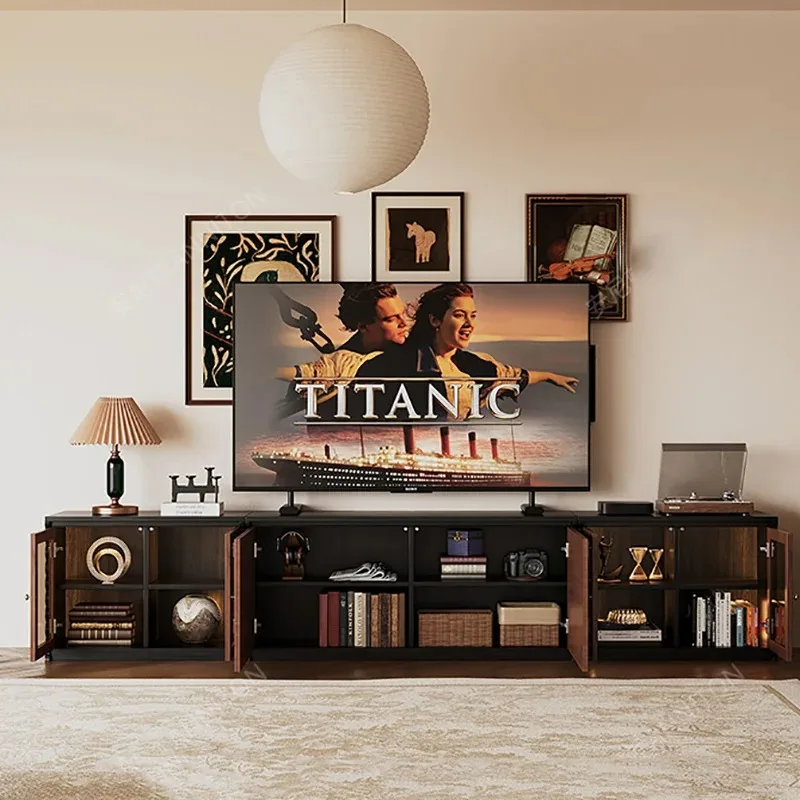 Trendy Modern Tv Consoles Cabinet Boho Simple Decoration Aesthetic Rectangle Tv Stands Storage Drawe Muebles Salon Furniture