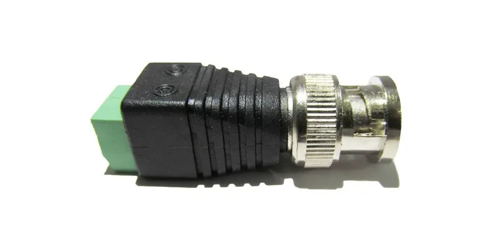 10pcs Male Metal BNC Connector with DC Connector Plug Screw Terminal  UTP Video Balun for CCTV Surveillance Camera CCTV system