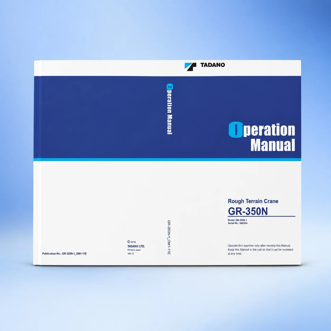 Manual de operación y mantenimiento para grúas móviles Tadano TruckEPC3 2021 DVD, series GR, GT, TC, TL, TT, TR, todos los modelos