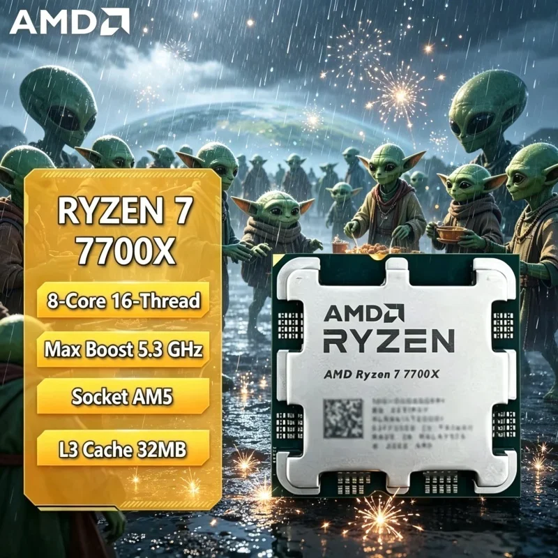 

Low Latency Genuine AMD R7 7700X Zen4 Processor 105W AM5 Socket 8C16T 5.4GHz Boost Desktop Gaming CPU No Packaging