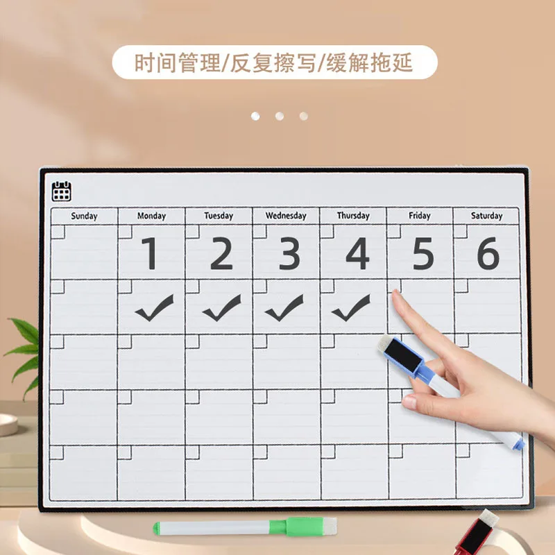 Customizable Magnetic Planner Calendar Fridge Magnet Erasable Memo Board Writing Note Adhesive Whiteboard