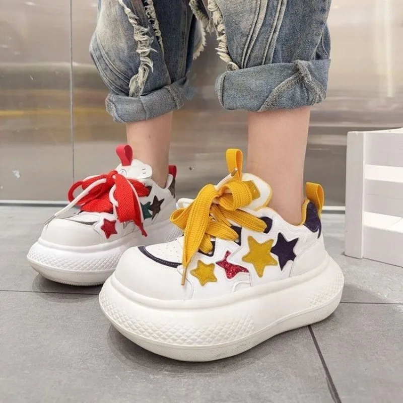 

Оригинальный брендовый дизайн, туфли на платформе, весна 2026, милые звезды, туфли для хлеба с большой головкой, уличные модные повседневные кроссовки для девочек