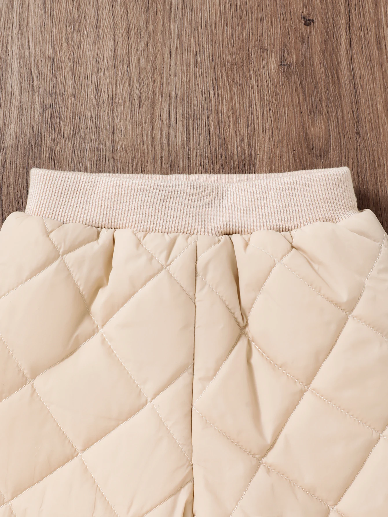 Autumn And Winter Light Colored Male Baby Pants Elastic Waist Diamond Check Style Handsome Everything Plus Fleece Thick Pants