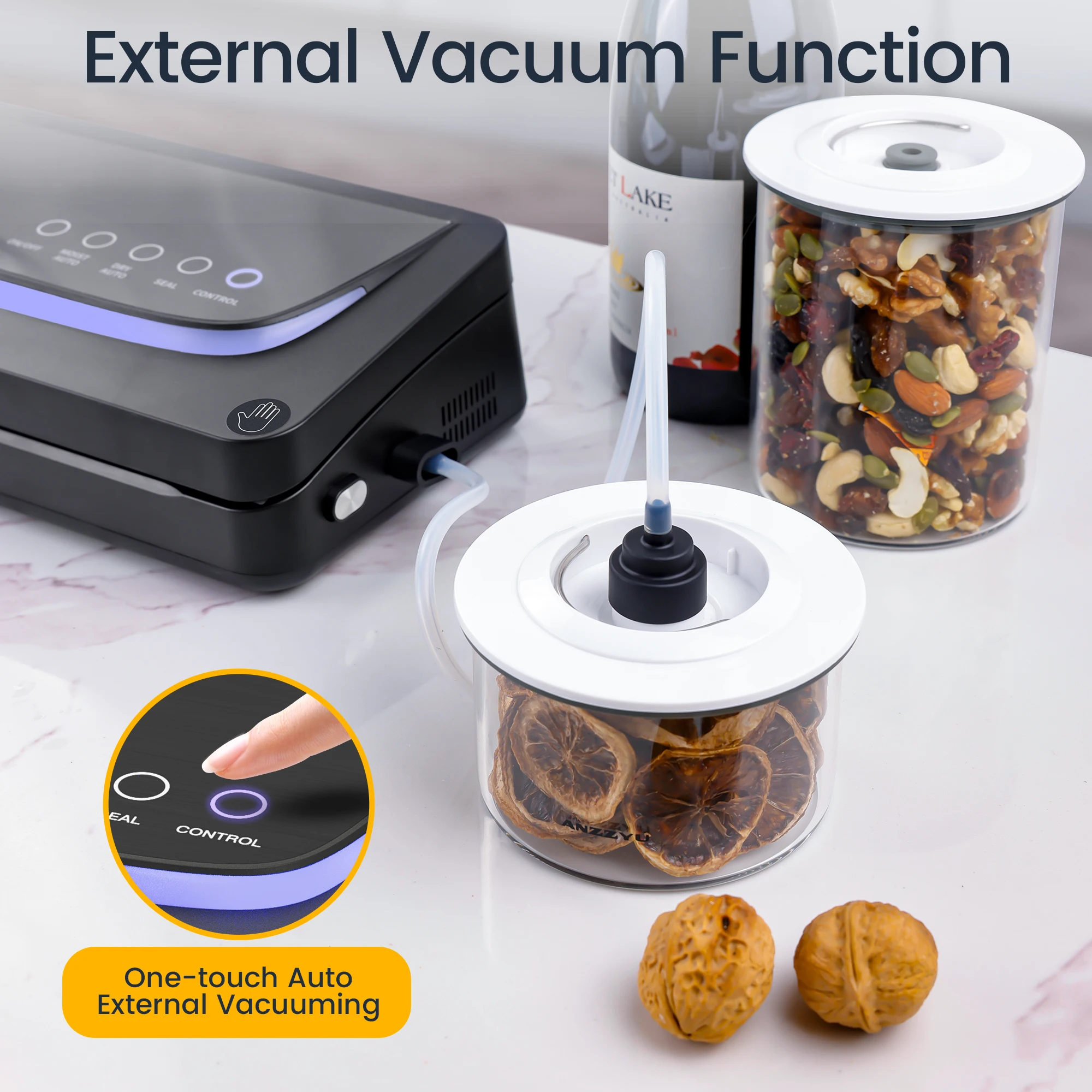 ALACRIS LED Vakuum Versiegelung Küche Food Storage Bag Sealing Verpackung Maschine Automatische Lebensmittel Lagerung Container Hause Geräte