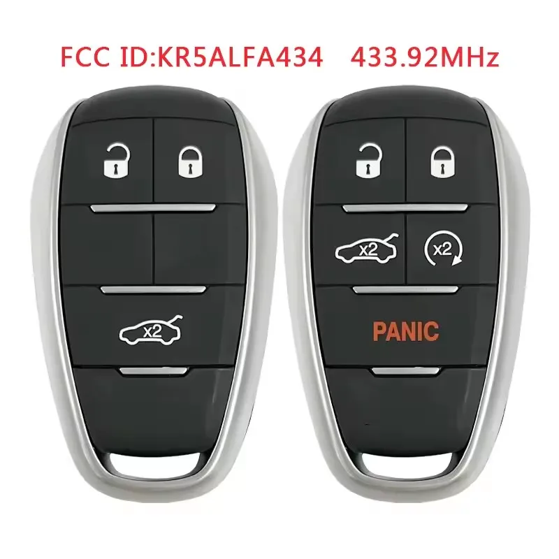 KEYECU Replacement Keyless Remote Smart Key Fob 433MHz 4A Chip for Alfa Romeo Giulia Stelvio 2017-2020 KR5ALFA434 6EP44LXHAA