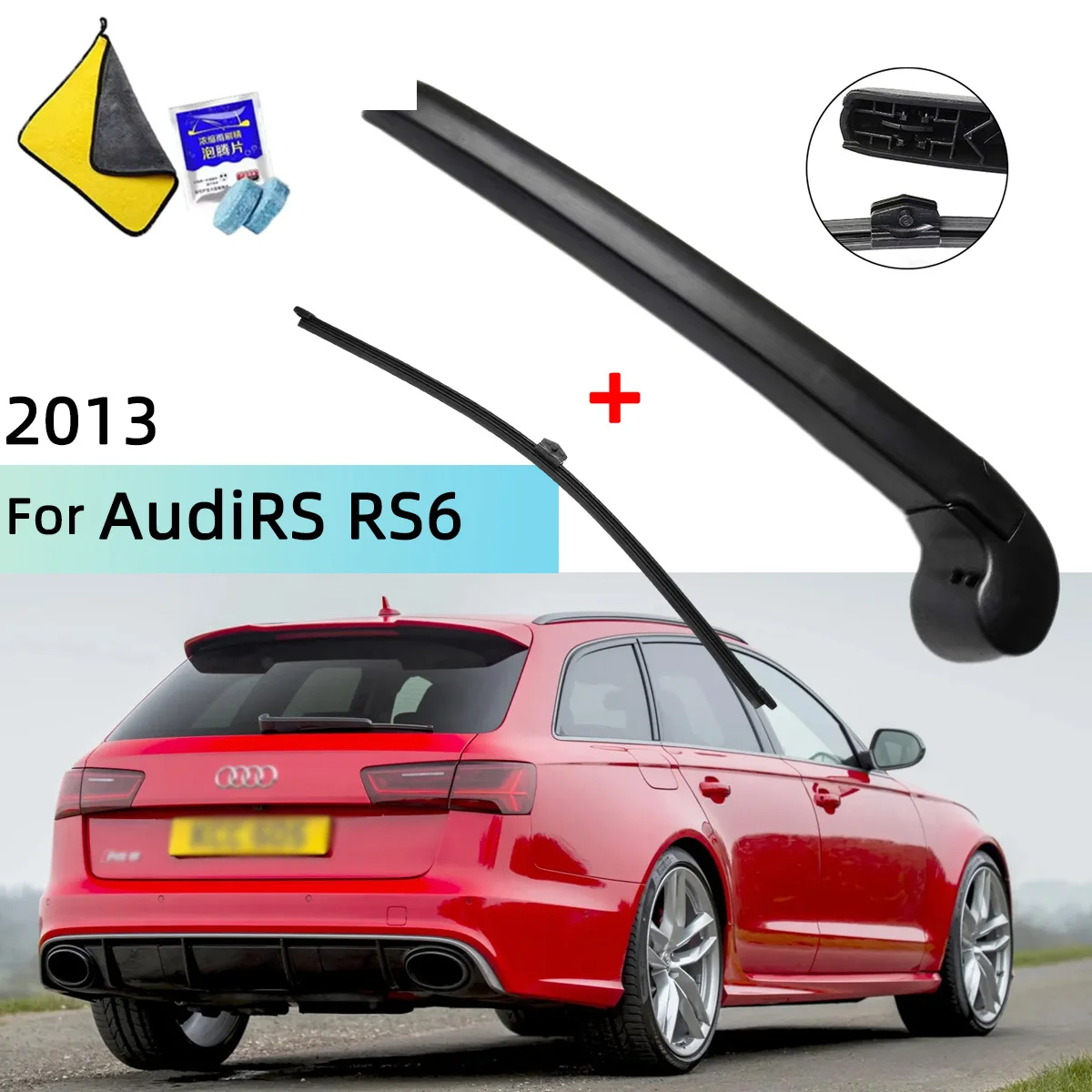 

Fits For AudiRS RS6 2013+ Rear Windscreen Wiper Blade Wiper Arm Windscreen Windshield Wipers Brushes Cleaning Accessories