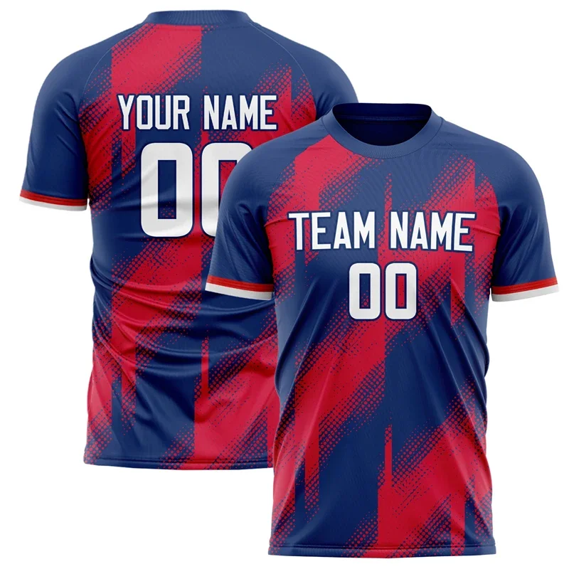 

Customized Team Name Number Name Football T-shirts Personalized DIY O Neck Navy Sports T Shirts Loose Quick Dry Team Uniforms