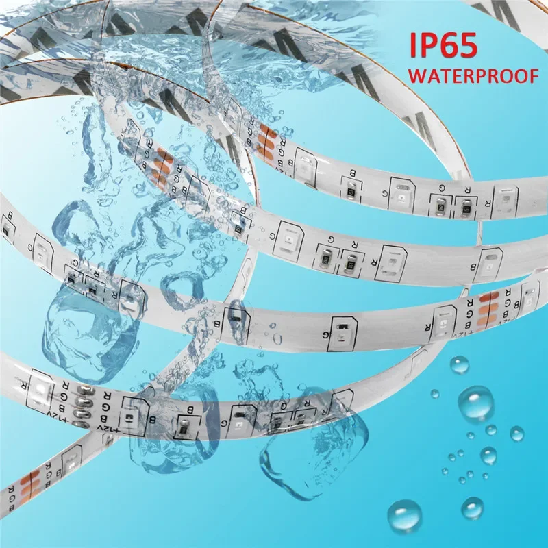 Bandes lumineuses LED RVB 3528 IR, télécommande, rétro-éclairage flexible, veilleuse pour lit